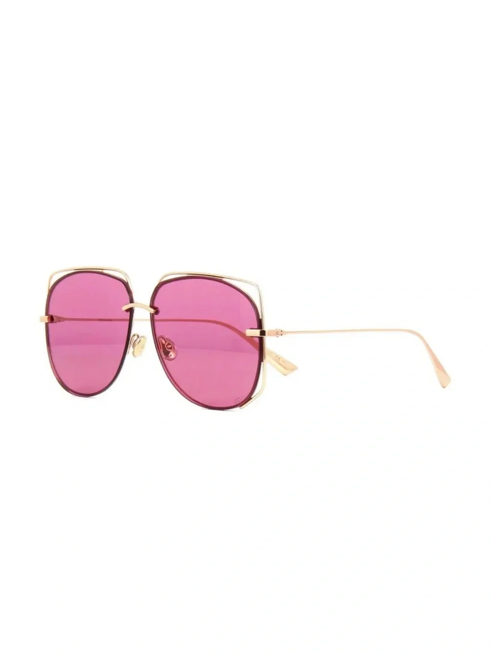Dior Women's Sunglasses with Pink Lenses and Gold Frame